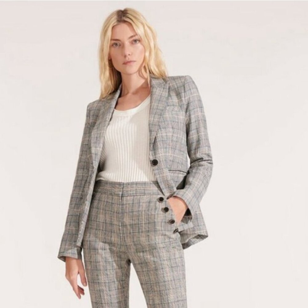 Veronica Beard Gia Dickey Jacket in Blue Plaid